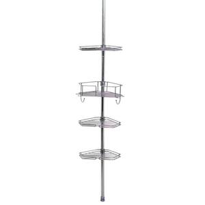 Tension Corner Pole Caddy in Chrome