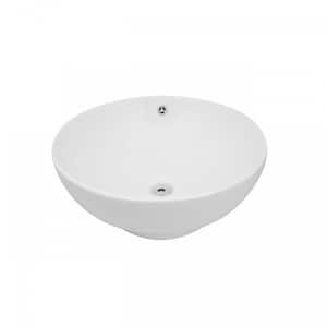Watts 16-1/2 in. Round Vessel Bathroom Sink in White with Overflow