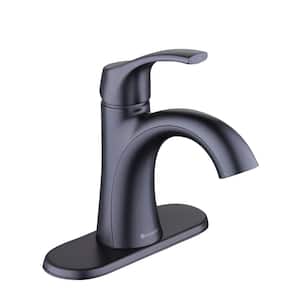 Arnette Single Handle Single Hole Bathroom Faucet in Matte Black