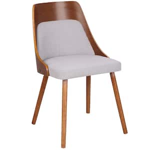 Anabelle Mid-Century Walnut and Grey Modern Dining Chair