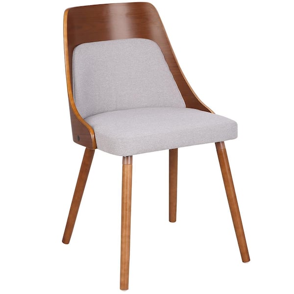 Lumisource Anabelle Mid-Century Walnut and Grey Modern Dining Chair