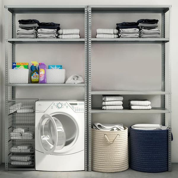 Total Steel Series 5-Tier Galvanized Steel Garage Storage Shelving Unit in Silver (39.4 in. W x 79 in. H x 16 in. D)
