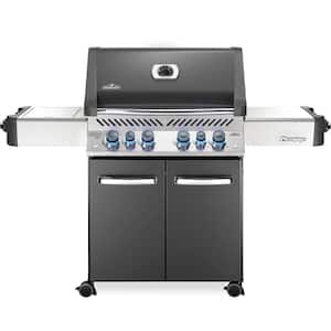 Prestige 500 6-Burner Propane Gas Grill in Grey with Infrared Side and Rear Burners