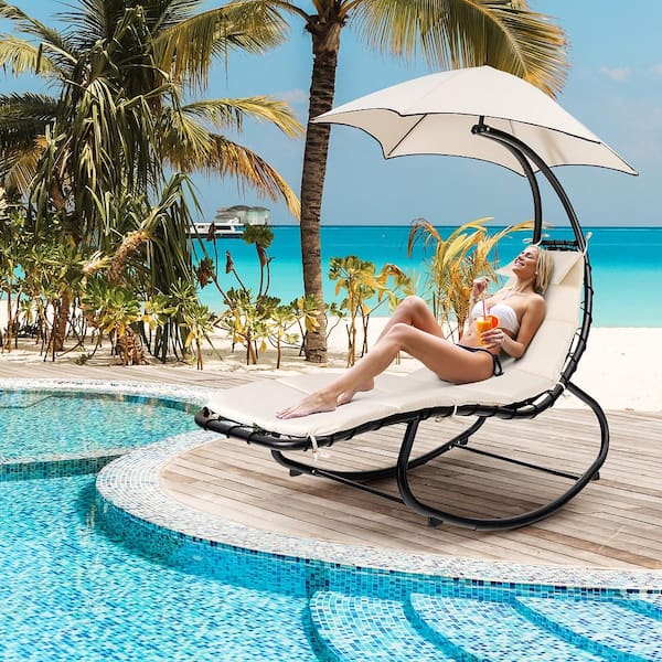 Swing lounger with discount canopy