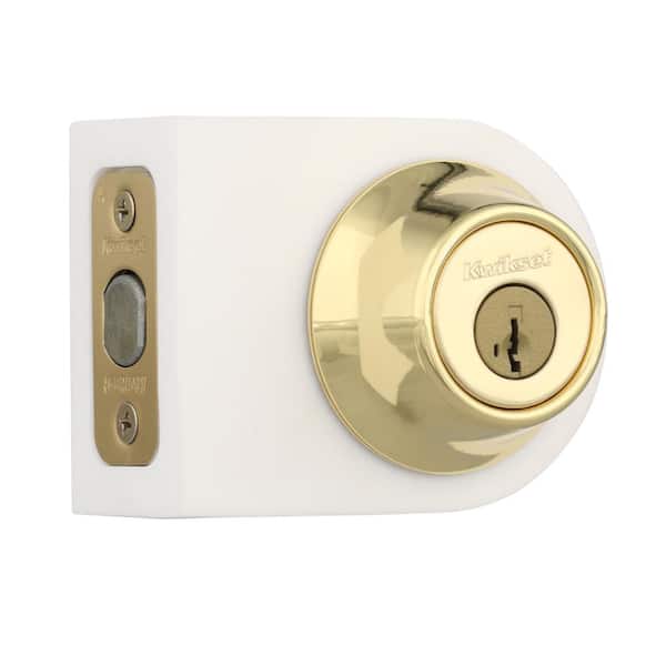 660 Polished Brass Single Cylinder Deadbolt featuring SmartKey Security and Microban Technology