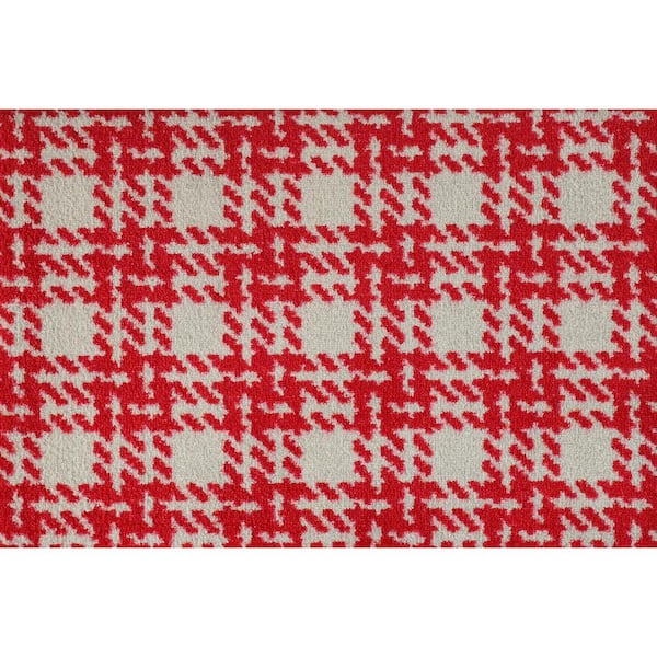 Bungalow Flooring ColorStar Hook Knit Red 22 in. x 34 in. Machine Washable Indoor Door Mat