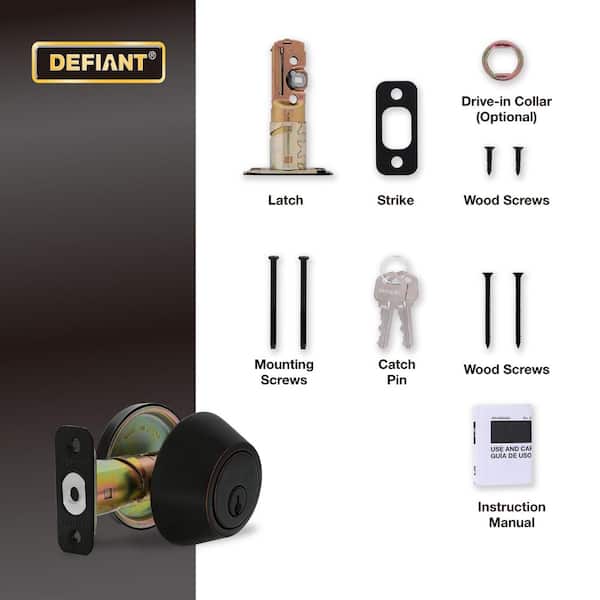 Defiant Aged Bronze Single Cylinder Deadbolt 32DDX71 - The Home Depot