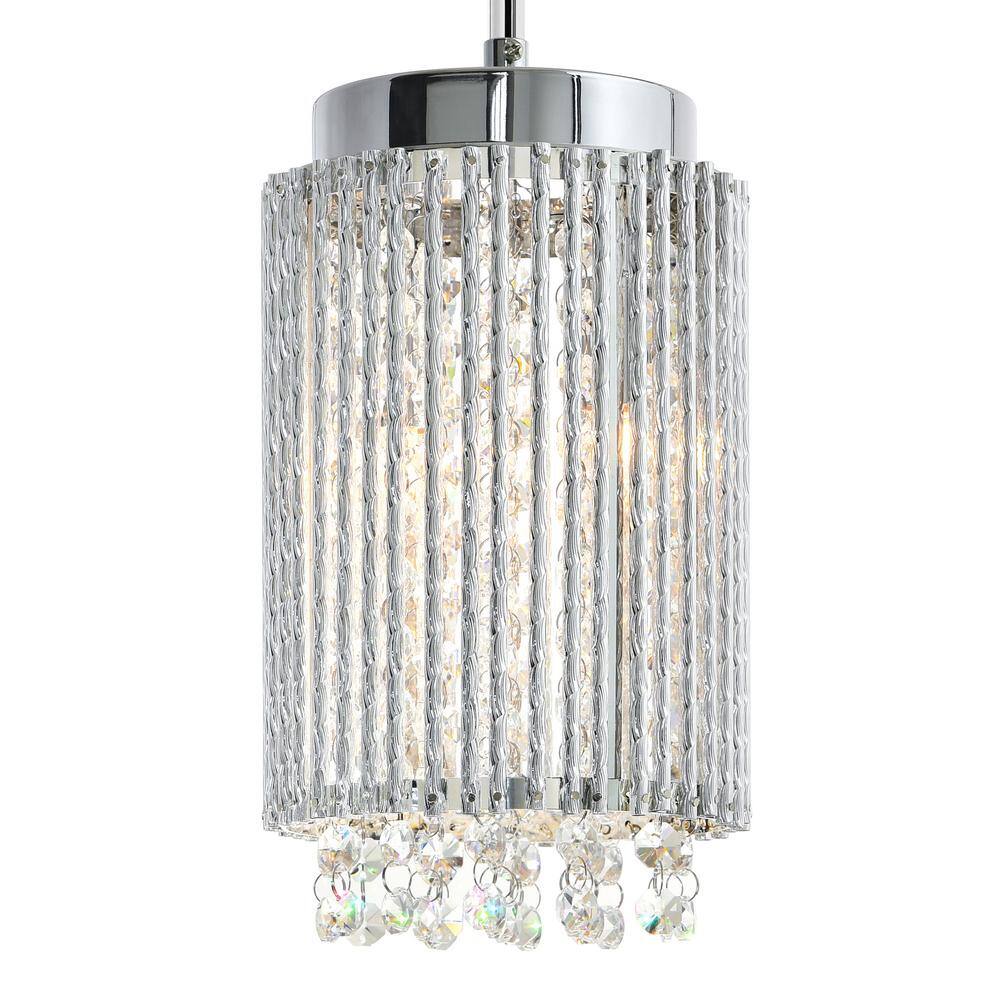 Claire Chrome Finish Crystal Mini Drum Pendant Light