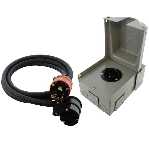 AC WORKS Generator Emergency Power Kit with L5-30 Inlet Box and 25