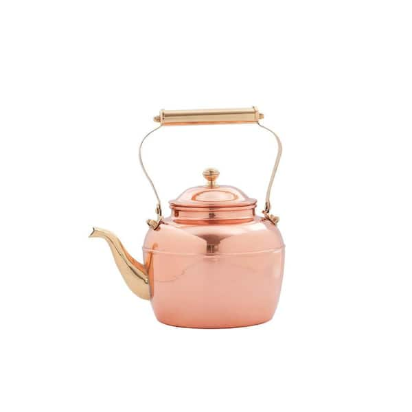 Old Dutch - 2.5 Qt. Solid Copper Tea Kettle with Brass Handle