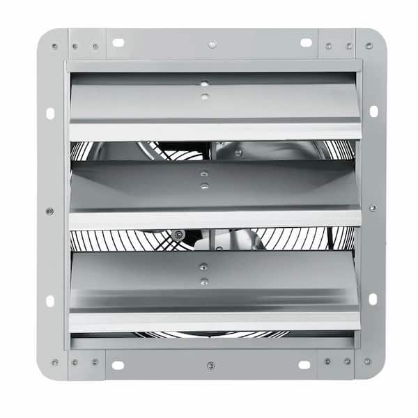 10 in. 820CFM Aluminum Wall Mount Shutter Exhaust Fan with AC-Motor for Greenhouses, Garages, Sheds, Shops, FCC, Silver
