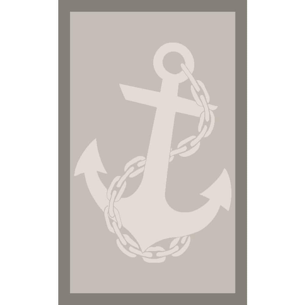 Bazaar Anchor Taupe 5 ft. x 7 ft. Nautical Indoor Area Rug
