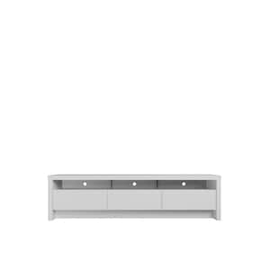Sylvan 70.86 in. White TV Stand with 3-Drawers Fits TV's up to 60 in. with Cable Management