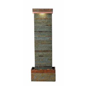 Stave Resin and Slate Indoor/Outdoor Floor Fountain
