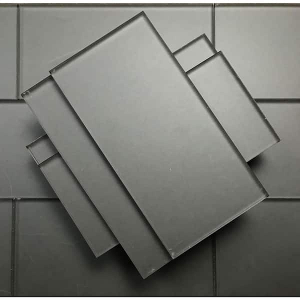 ABOLOS Forever Blue Gray 3 in. x 6 in. Matte Glass Subway Backsplash Wall Tile (14 sq.ft./Case)