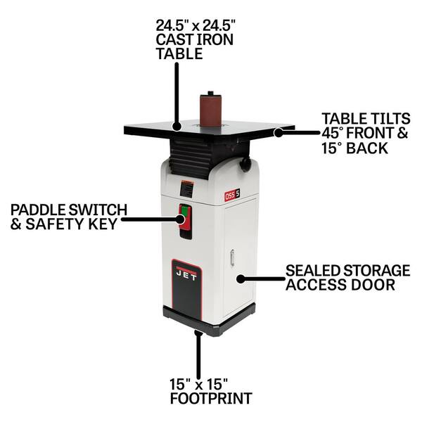 Jet 115-Volt 1 HP 1-Phase Floor Model Oscillating Spindle Sander