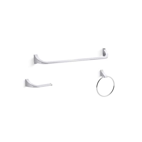 Katun 3-Piece Bathroom Hardware Set in Polished Chrome