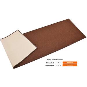 Rubber Collection Solid Brown 22 in. Width x Your Choice Length Custom Size Runner Rug