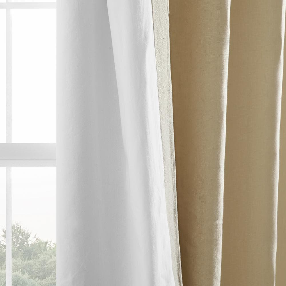 Walnut Beige Linen Room-Darkening Window Panel, 50" x 108"