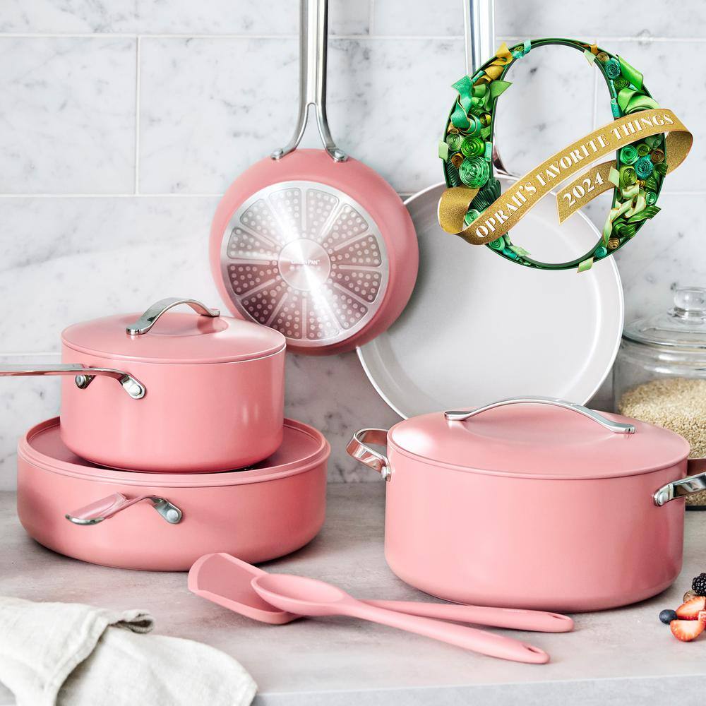 Coral 10-Piece Nonstick Aluminum Cookware Set with Stainless Steel Handles