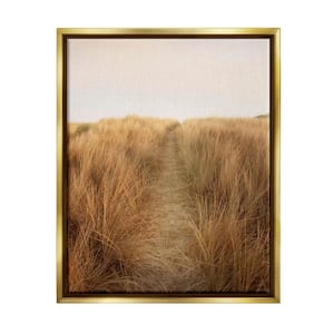Summer Sand Dune Pathway Sun Bleached Landscape by Ian Winstanley Floater Frame Nature Wall Art Print 17 in. x 21 in.