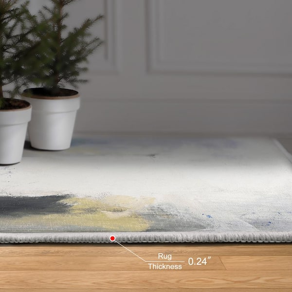 Multi-Colored 8 ft. x 10 ft. A New Dawn Washable Abstract Art Area Rug