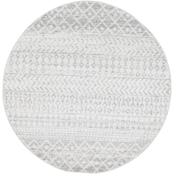 Laurine Grey 4 ft. Round Indoor Area Rug