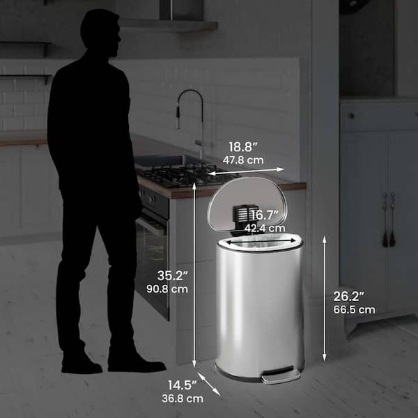 iTouchless 13.2 Gal. / 50 Liter Stainless Steel SoftStep iTouchless 13.2 Gal. / 50 Liter Stainless Steel SoftStep