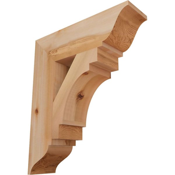 Ekena Millwork 5.5 in. x 26 in. x 22 in. Western Red Cedar Merced Traditional Smooth Bracket