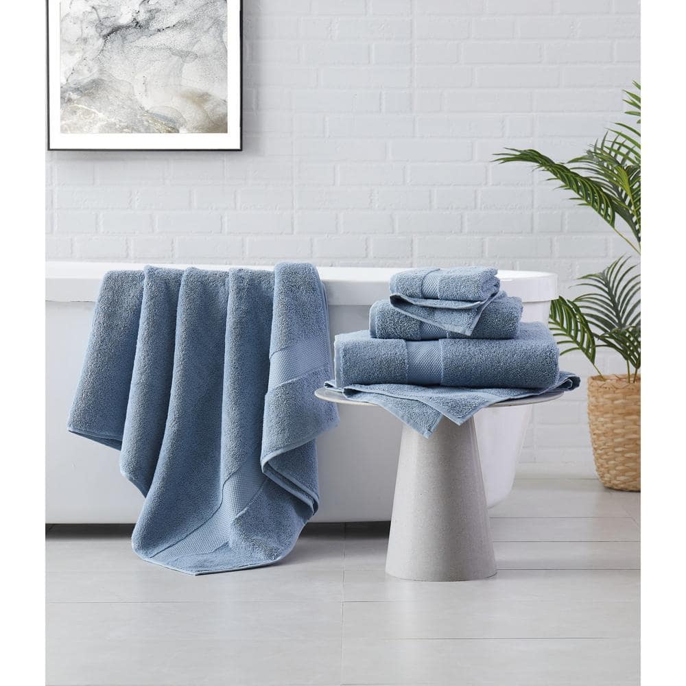 Ocean Blue Organic Turkish Cotton Bath Towels, Set of 6 + Reviews