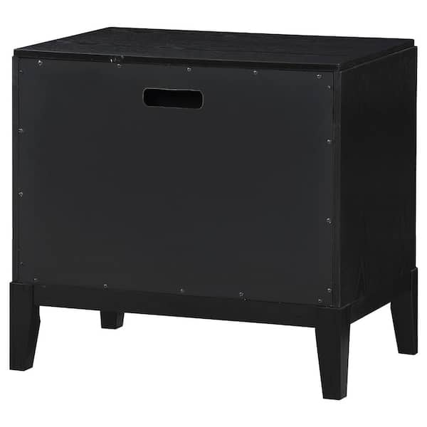 個人装備 NEIGHBORHOOD FATIGUE / EC-CAP 22ss Coaster Brookmead Black 2-Drawer 28.25 in. W Nightstand