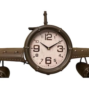 Metal Medium Rusty Vintage Fighter Jet Wall Clock