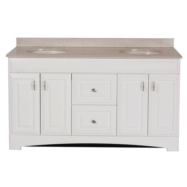 St. Paul Providence 60 in. Vanity in White with Colorpoint Vanity Top in Maui