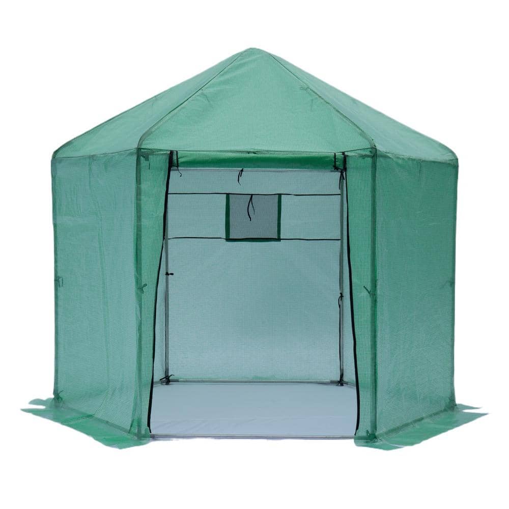 110 in. W x 110 in. D x 97 in. H Walk-In Greenhouse Reinforced Frame Heavy-