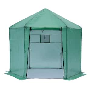 110 in. W x 110 in. D x 97 in. H Walk-In Greenhouse Reinforced Frame Heavy-Duty Plastic Greenhouse