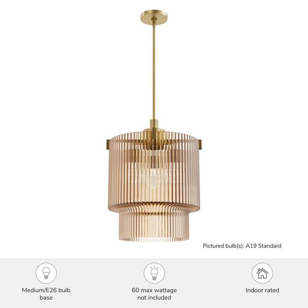 Hunter Ontario 60-Watt 3 Light Luxe Gold Waterfall Pendant Light