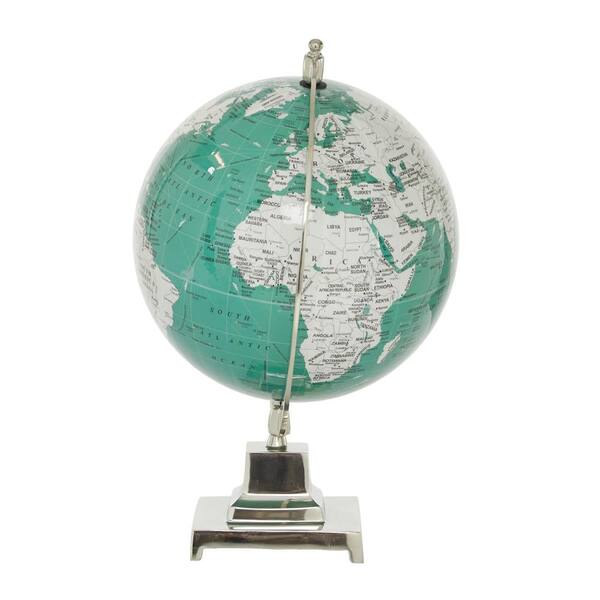 Litton Lane 18 in. Teal Aluminum Modern Decorative Globe 28570 - The Home  Depot