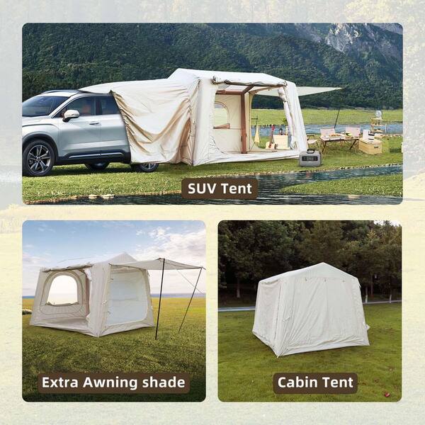 8.2 ft. x 9.8 ft. Beige Pop-Up Canopy Inflatable Tent, SUV Tent