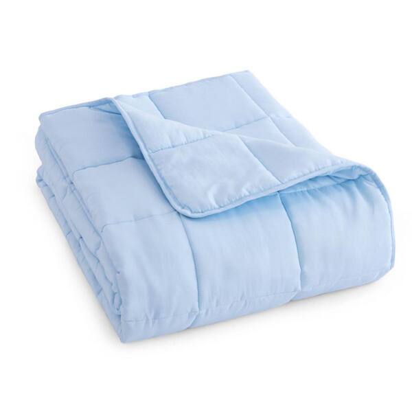 HomeRoots 48 in. x 72 in. Blue Quilted 12 lbs. Weighted Cooling Blanket