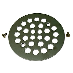 4-1/4 in. Round Replacement Strainer in Stainless Steel with Tapping Screws for Fiberglass Shower Stall Drains