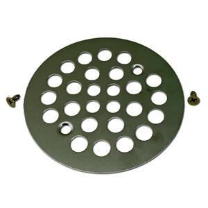 4-1/4 in. Round Replacement Strainer in Stainless Steel with Tapping Screws for Fiberglass Shower Stall Drains