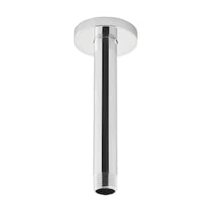 6 in. Ceiling-Mounted Rain Shower Arm and Flange in Polished Chrome