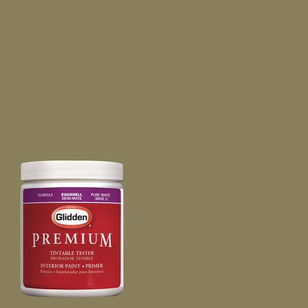 Glidden Premium 8 oz. #HDGG13 Antique Olive Latex Interior Paint Sample with Primer