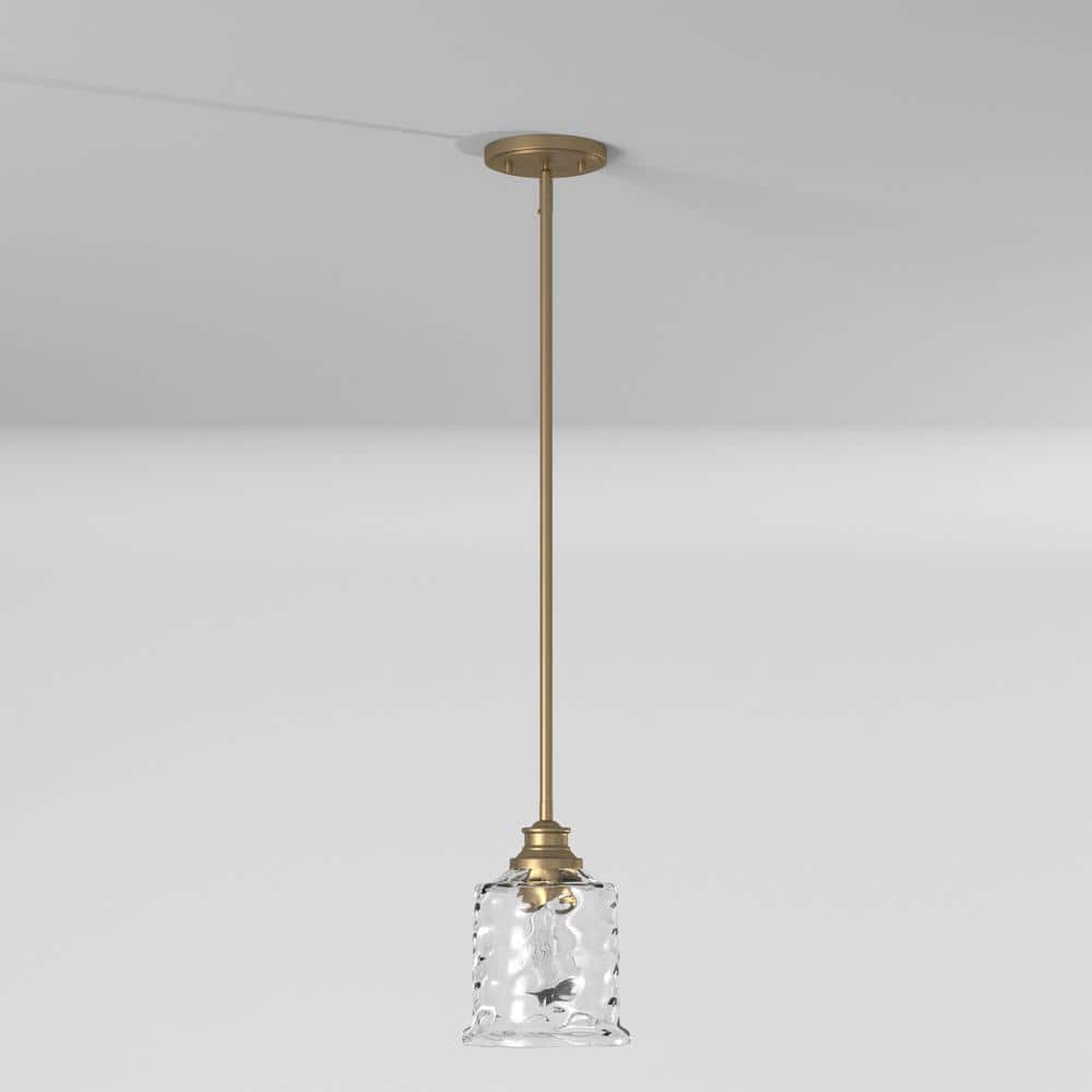 Drake Modern Minimalist Gold and Glass 10" Mini Pendant Light