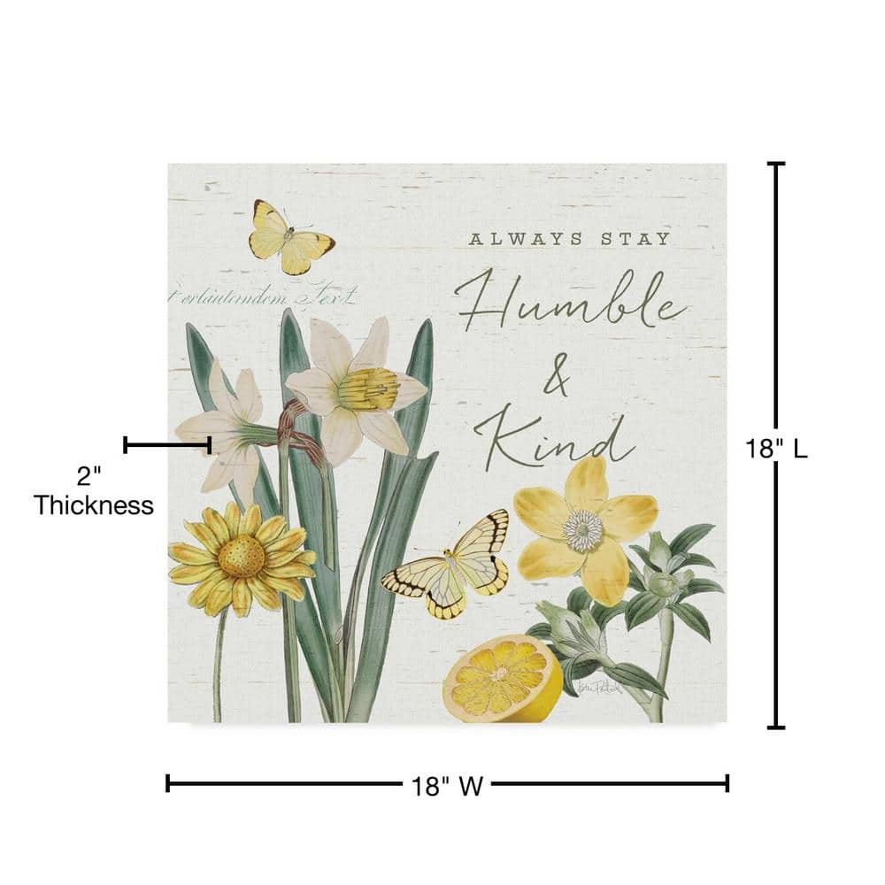 Always Stay Humble & Kind Floral Quote Canvas Art