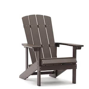Brown Reclining Plastic Outdoor Patio Adirondack Chair