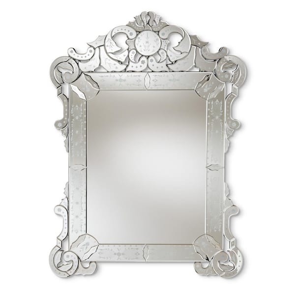 Baxton Studio Large Rectangle Antique Silver Classic Mirror (46.5 in. H x 33.5 in. W)