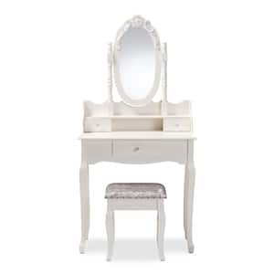 Veronique 2-Piece White Bedroom Vanity Set