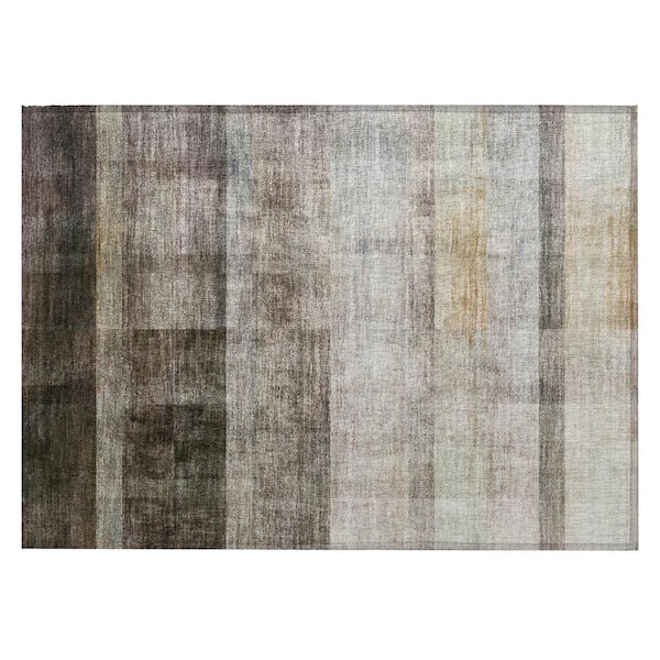 Brown 2 ft. x 3 ft. Woven Solid Color Rectangle Indoor/Outdoor Area Rug