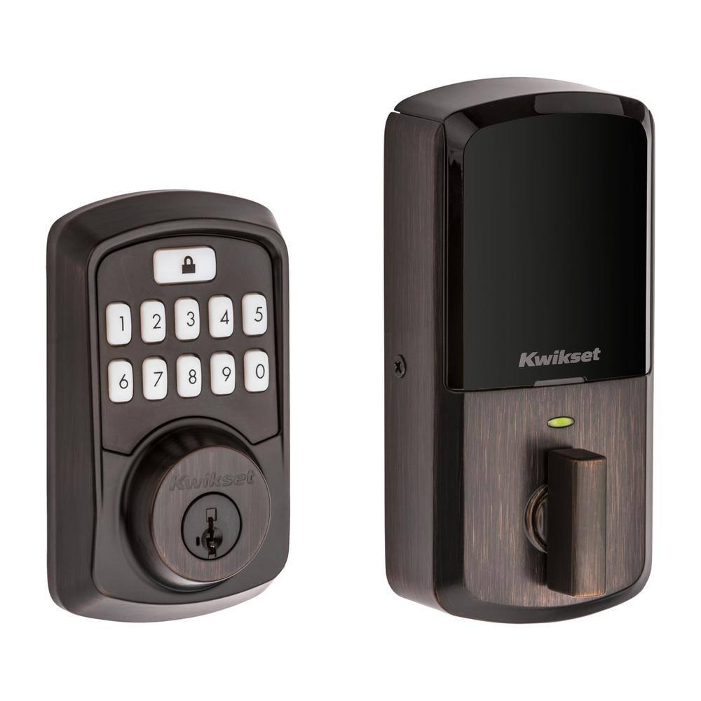 Kwikset Aura Venetian Bronze Single Cylinder Electronic Bluetooth ...